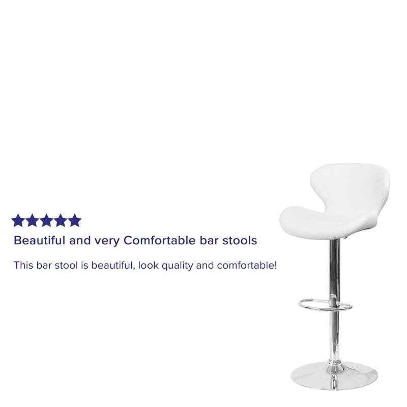 Modern Low-back Height-adjustable Chrome/Vinyl Barstools (Set of 2)