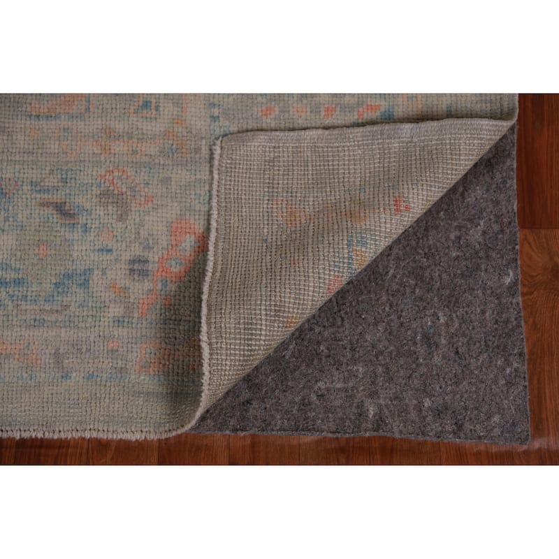 Hand Knotted Oriental 100% Wool Carpet Transitional All-Over Greys & Charcoal Oushak Area Rug - 9' 11'' X 8' 0''