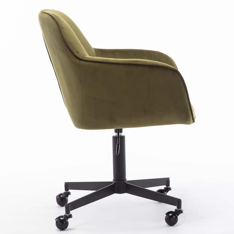 Sylvia Swivel Rolling Velvet Armchair