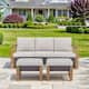 Option Brown Wicker Beige Cushion