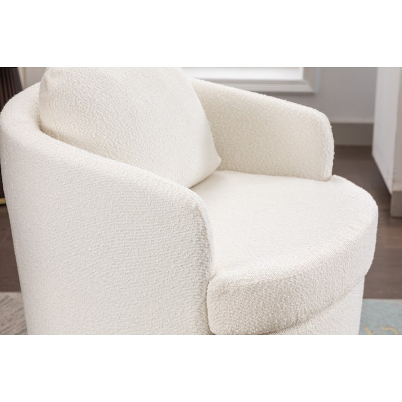 30.3" Swivel Accent Chair with Wood Base
