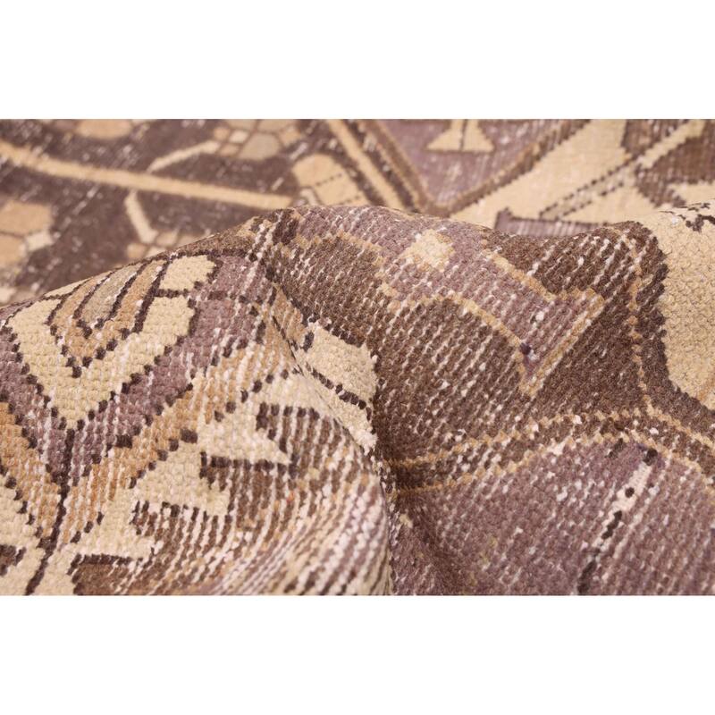 ECARPETGALLERY Hand-knotted Antalya Vintage Brown Wool Rug - 6'8 x 9'10