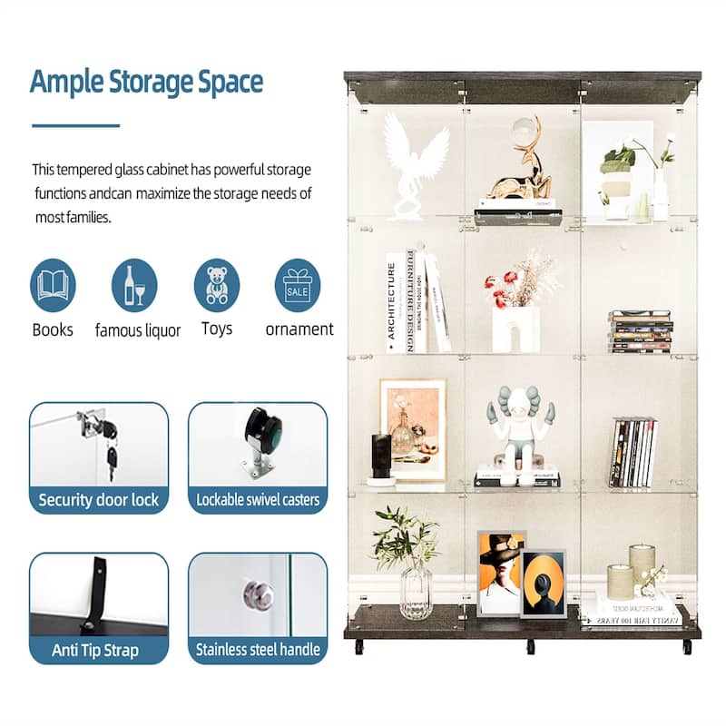 Tempered Glass Display Cabinet,Storage Cabinet,File Cabinet,with LED