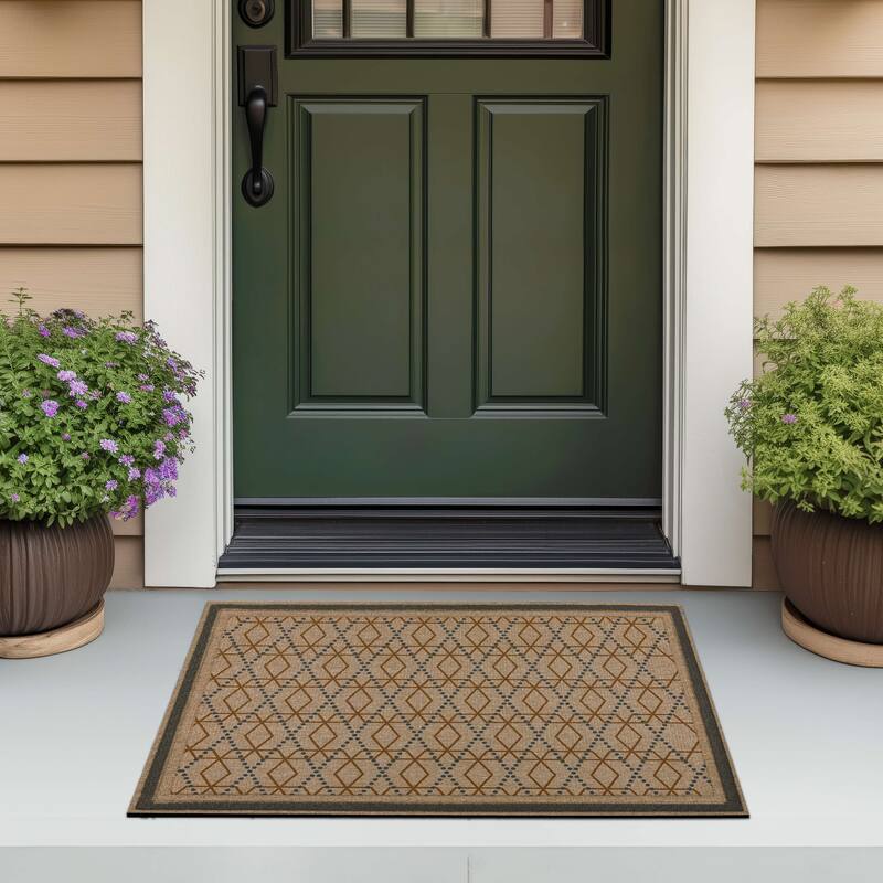 Mohawk Home Geo Groove Straw Grey 2' X 3' Door Mat - 2' x 3'