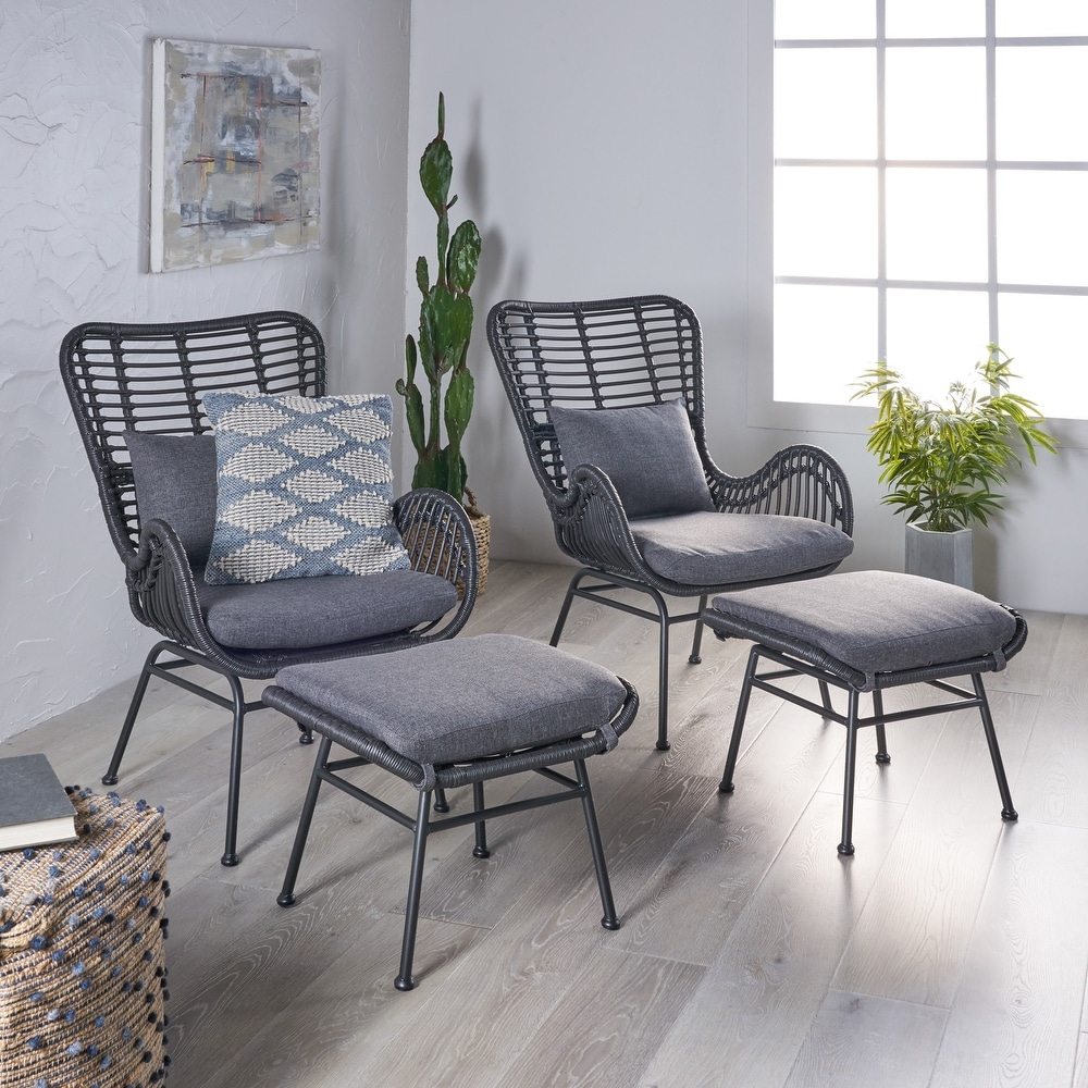 Grey wicker chairs indoor 2025