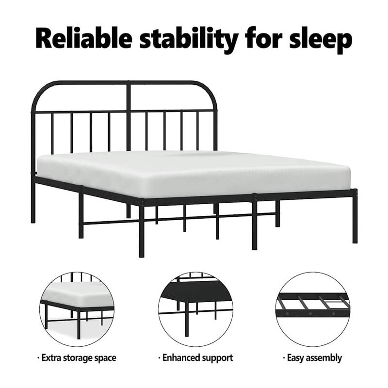 vidaXL 12 Inches Metal Bed Frame No Mattress