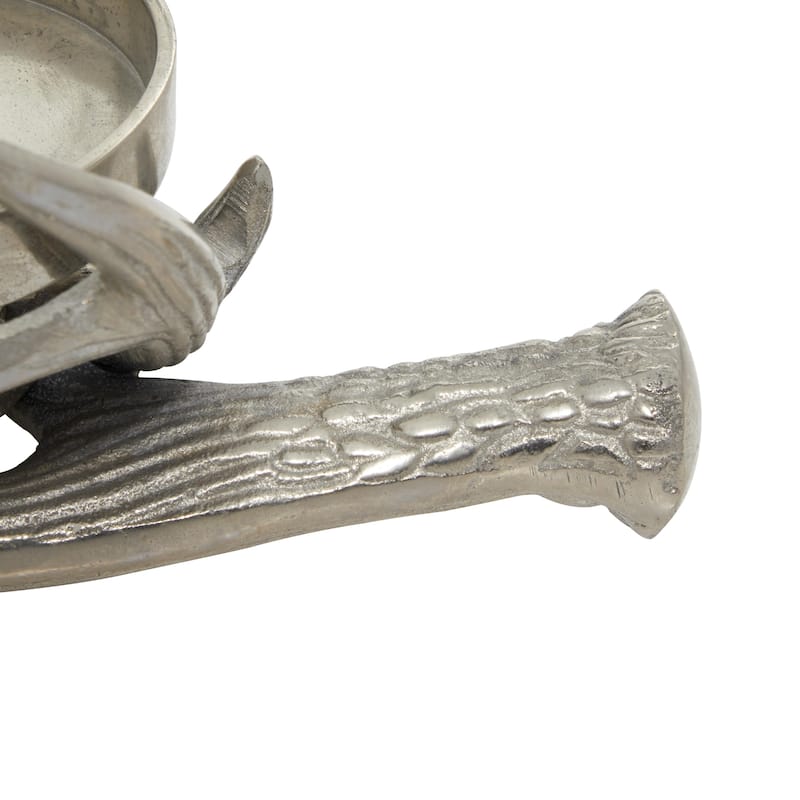 Aluminum Metal Antler Decorative Candle Holder - Silver - Roche River Decor