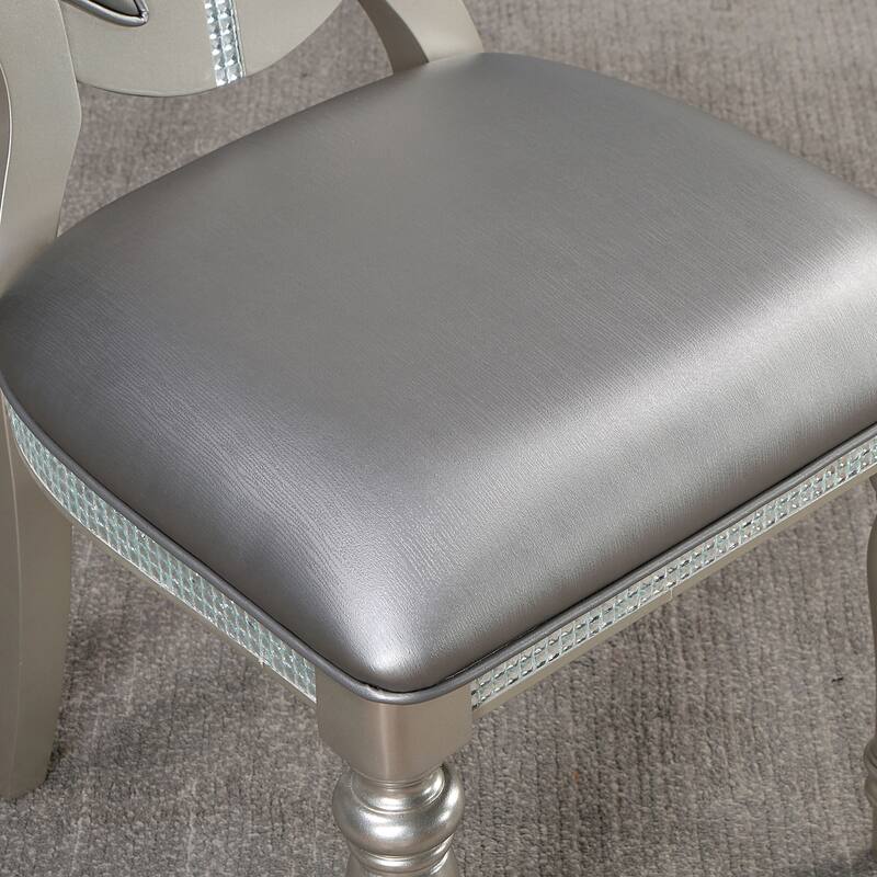 Koie Glam Silver 2-piece Dining Chairs by Furniture of America
