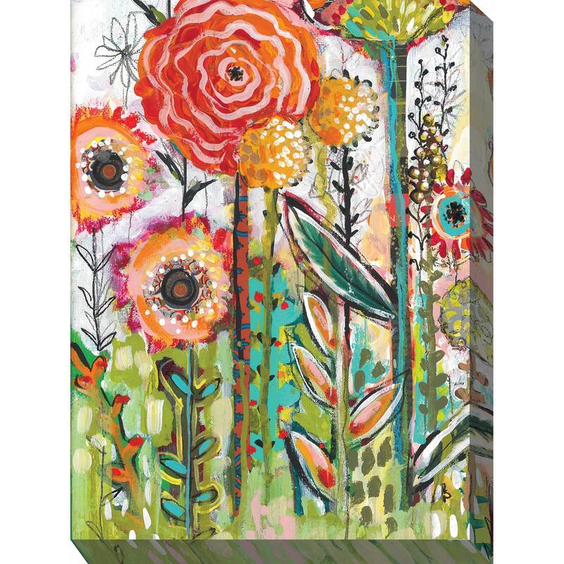 OrangeGreen Oh Happy Day Outdoor Canvas Wall Art Decor 40" x 30"