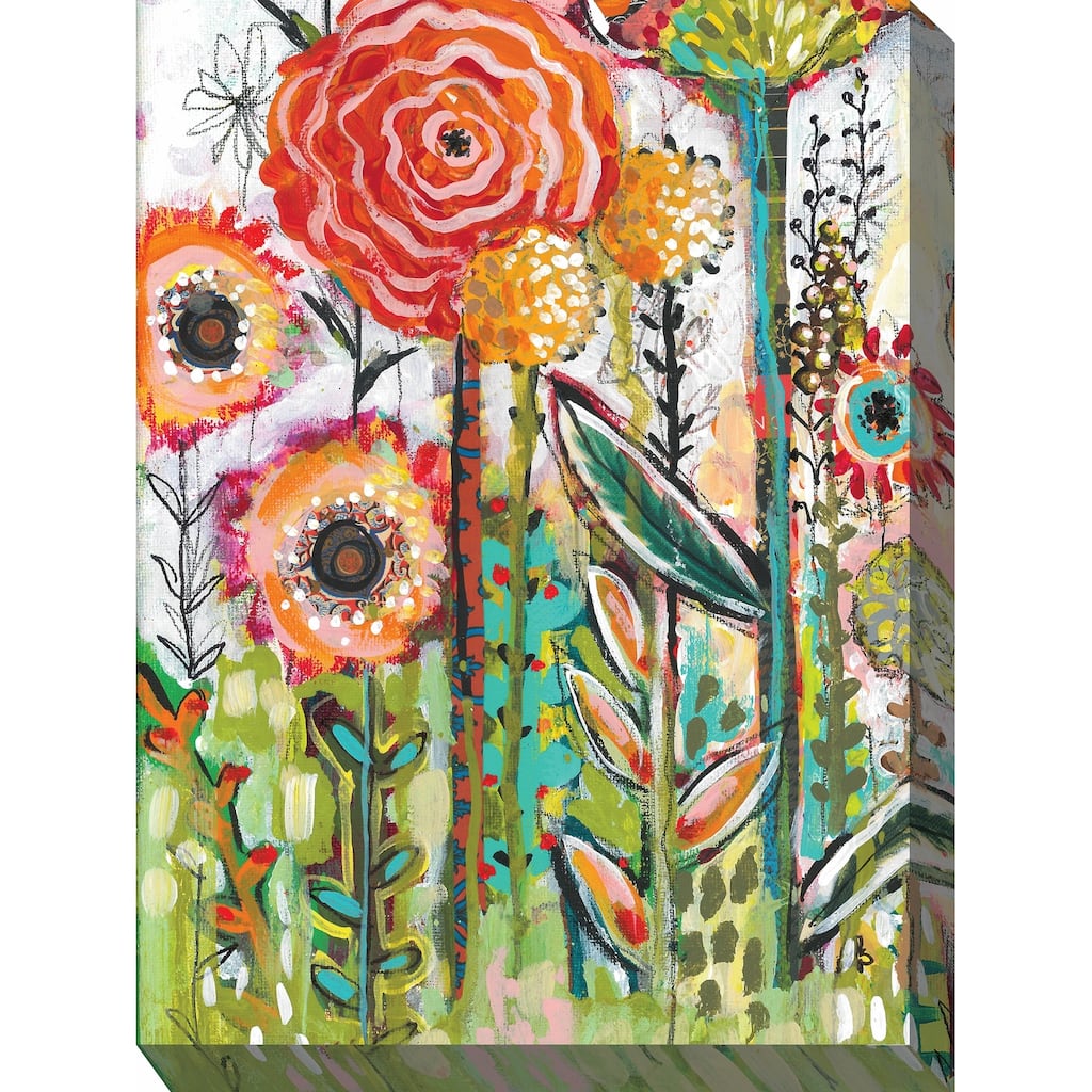 OrangeGreen Oh Happy Day Outdoor Canvas Wall Art Decor 40" x 30"