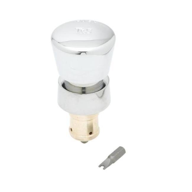 T and S Brass Metering Cartridge with Blank Push Button - Chrome
