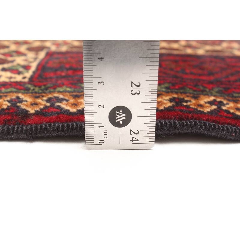 ECARPETGALLERY Hand-knotted Teimani Dark Red Wool Rug - 2'11 x 4'4