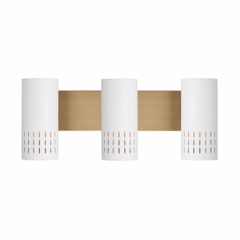 Dash 3-light Aged Brass/ White Bath/ Vanity Fixture