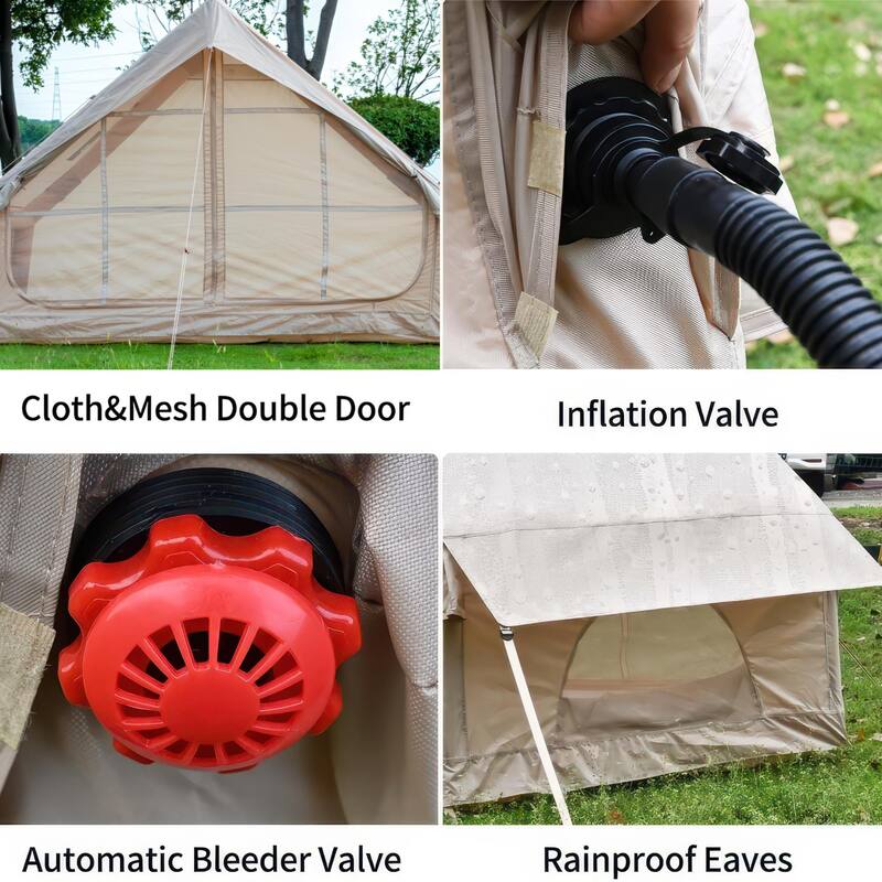 Inflatable Tent With Pump,Glamping Tents For 4-6 Person, Easy Setup 4 Season Waterproof Outdoor Tent