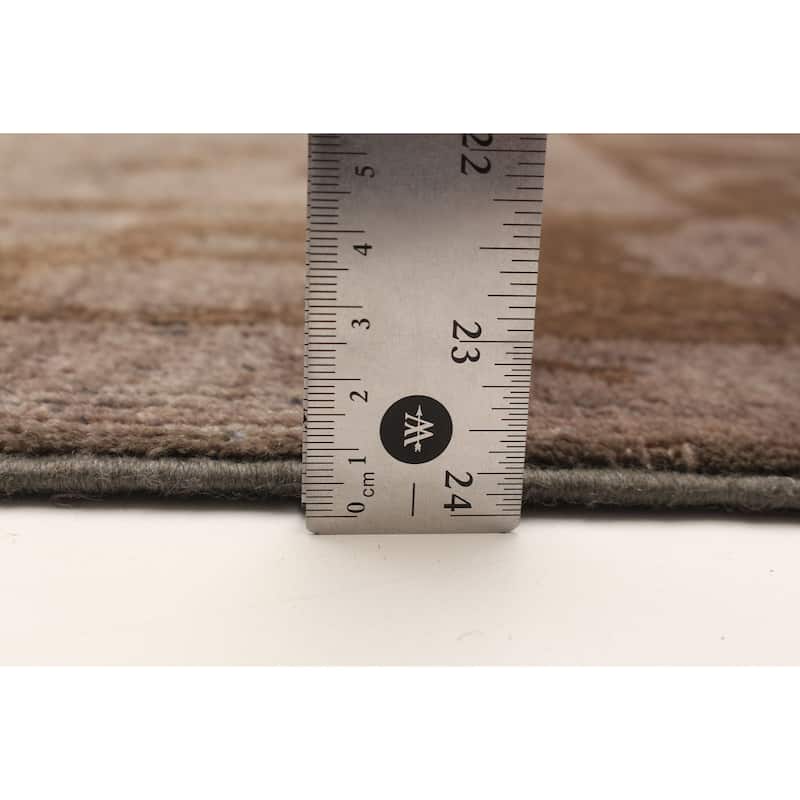 ECARPETGALLERY Hand-knotted Vibrance Grey Wool Rug - 5'6 x 8'3