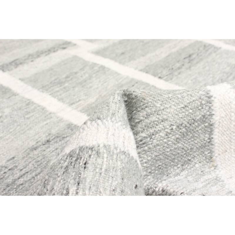 ECARPETGALLERY Flat-Weave Ankara FW Grey Wool Kilim - 5'4 x 7'8