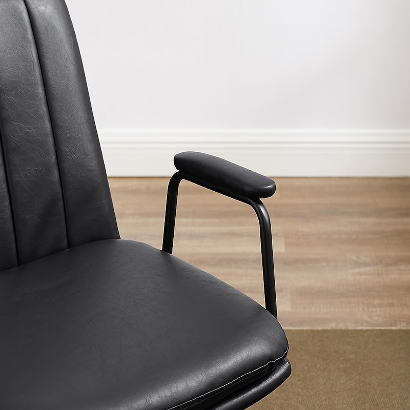 Art Leon Faux Leather Swivel Accent Arm Chair