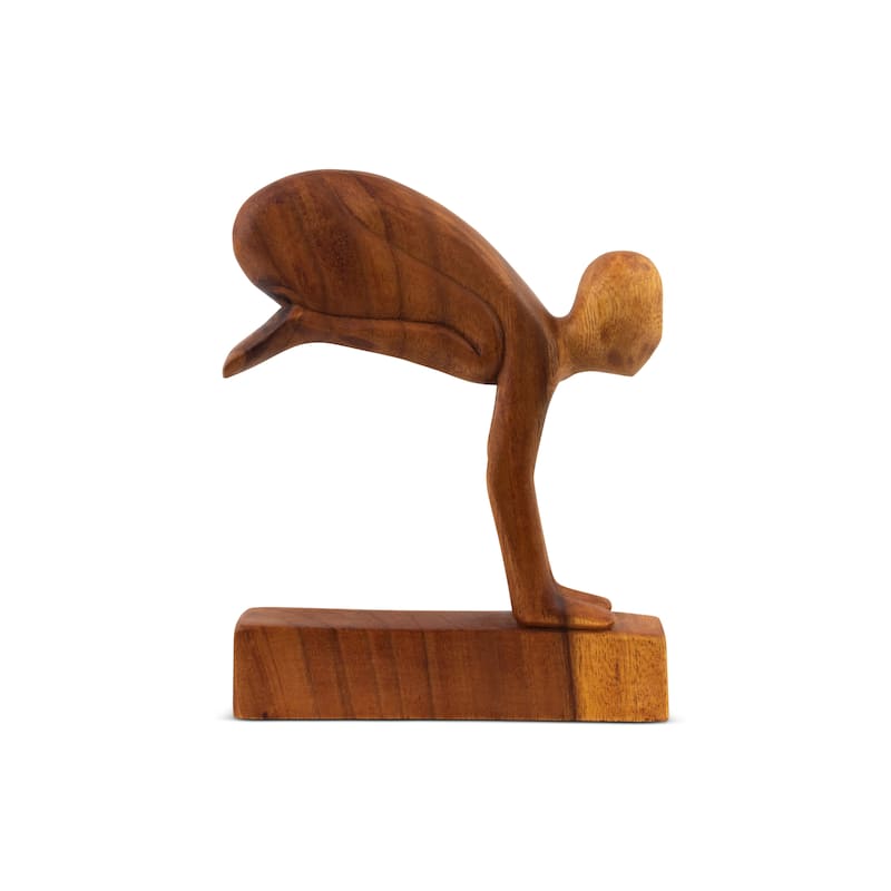 10" Wooden Handmade Abstract Sculpture Statue Handcrafted "Jumping Man" Art Home Decor Figurine Accent Decoration Hand Carved