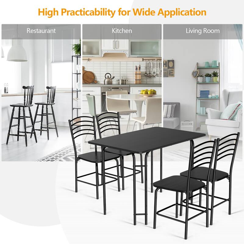 Costway 5 Piece Dining Set Home Kitchen Table 29.5'' and 4 Chairs with