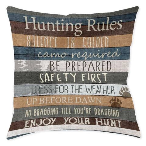 Laural Home Hunting Rules 17" x 18" Woven Decorative Pillow