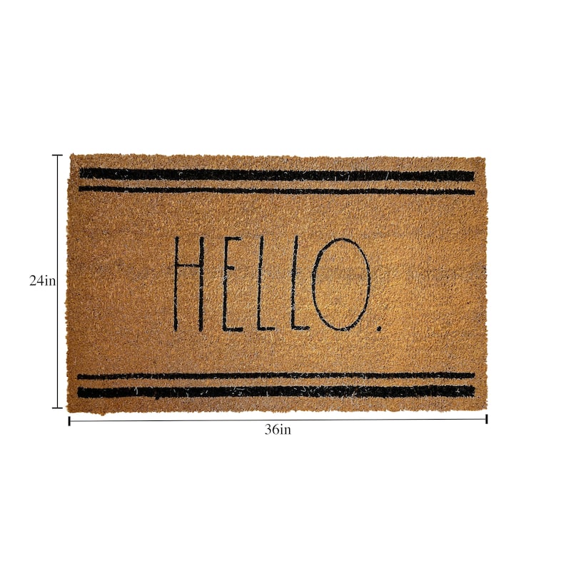 Rae Dunn Eviromentally Friendly Coir Welcome Mat - 24" x 36"