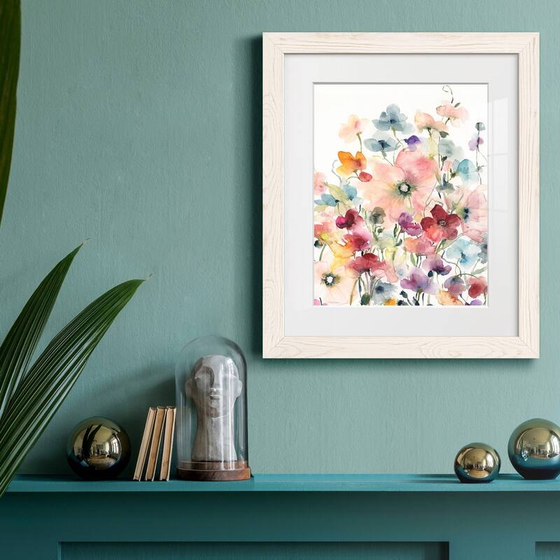 Poppies and Sweetpeas-Premium Framed Print - Ready to Hang