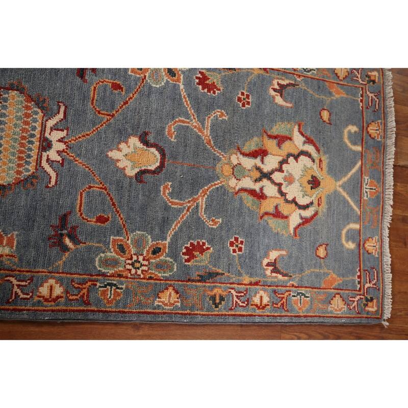 Kazak Oriental Runner Rug Handmade Traditional Blue Wool Carpet - 2'3" x 5'9"