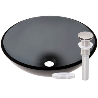 Miseno Circular 16-1/2" Tempered Glass Vessel Bathroom Sink