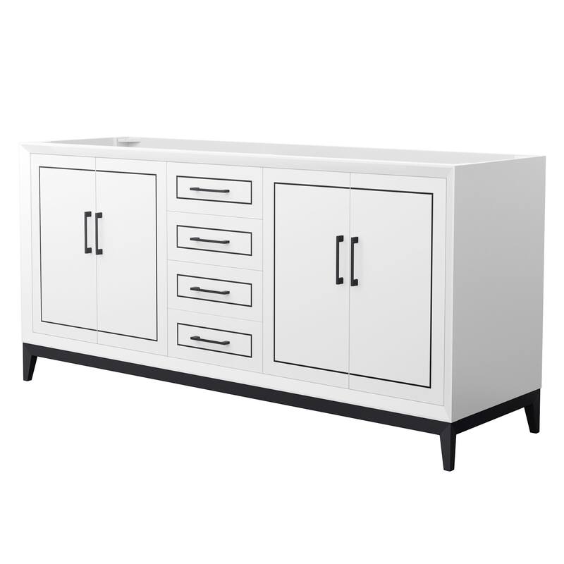 Wyndham Collection WCH515172D-CXSXX-MXX Marlena 72" Double Free - White / Matte Black Hardware