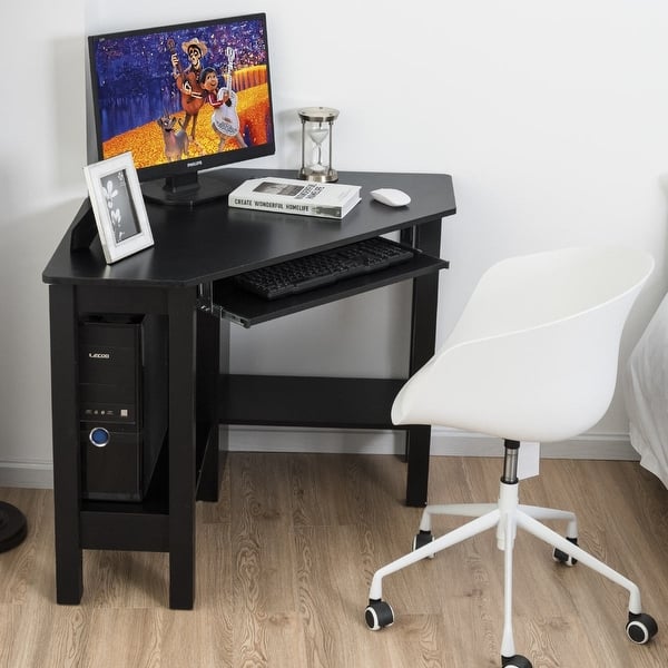 Shop Wooden Study Computer Corner Desk With Drawer Overstock