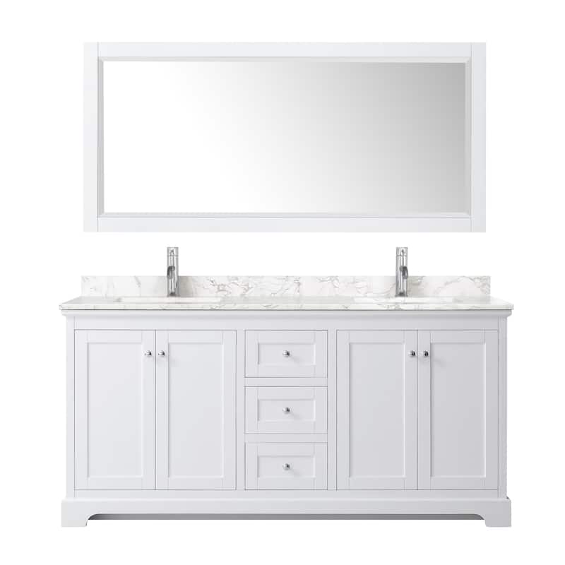 Avery 72 Inch Double Vanity, Cultured Marble Top