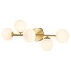 preview thumbnail 2 of 5, 5-Light Gold Finish Integrated LED Vanity Light with Opal Glass Shades