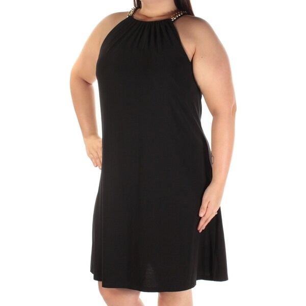 black knee length shift dress