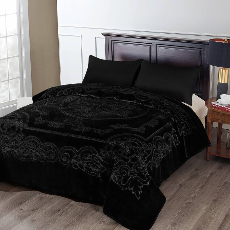 Luxury Embossed Floral Fleece Blanket