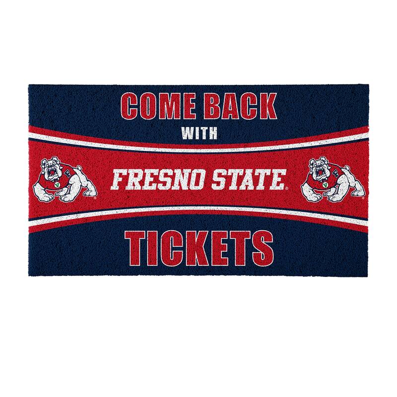 Fresno State University 28 in. x 16 in. PVC "Come Back With Tickets" Trapper Door Mat