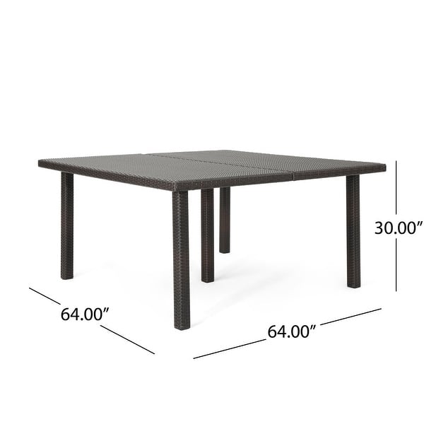 Fiona Outdoor 64-inch Square Wicker Dining Table by Christopher Knight ...