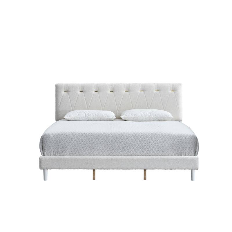 Glory Furniture Sinclair G001608 Upholsetered Bed in Wheat Teddy Bear