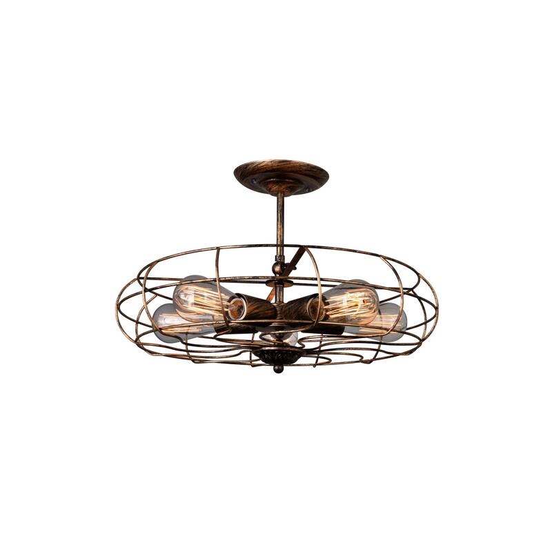 Pamela 5 Light 19in Antique Copper Flush Mount - Antique Copper - Antique Copper