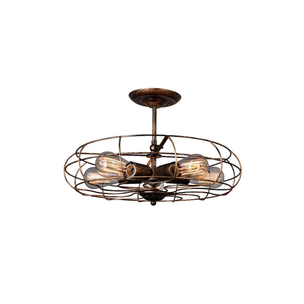 Pamela 5 Light 19in Antique Copper Flush Mount - Antique Copper