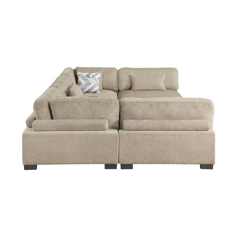 Abbeville Microfiber 6-Piece Modular Sectional with Ottoman