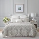 preview thumbnail 1 of 10, Laura Ashley Rowland Cotton Reversible Grey Quilt Set