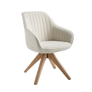Art Leon Classical Swivel Office Accent Chair with Wood Legs