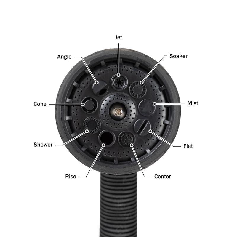 Pure Garden Retractable Hose with 9 Nozzle Patterns - Hose Reel Wall Mount with 180-Degree Swivel Bracket and Auto-Rewind