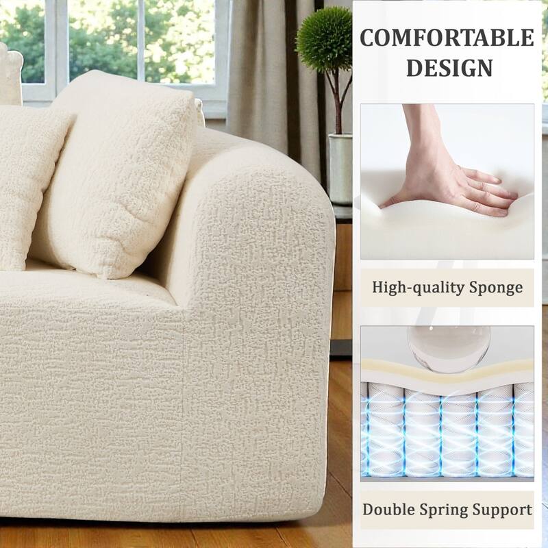 109" Cloud Sectional Couch, Boneless L-Shaped Sofa with Chaise, Corduroy Upholstery, Memory Foam