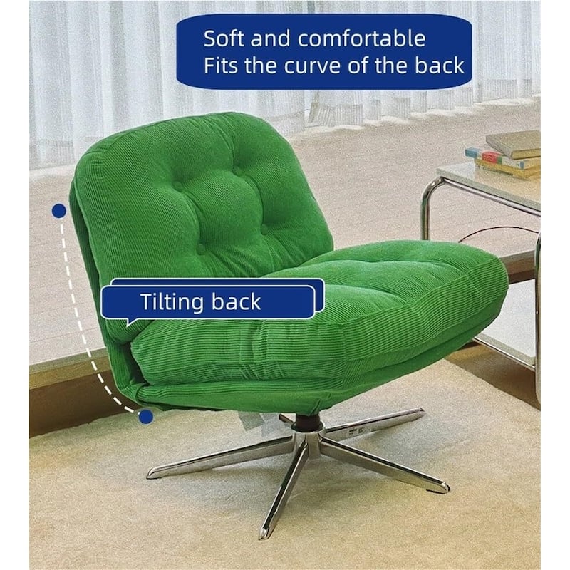 Retro Corduroy Swivel Lounge Chair