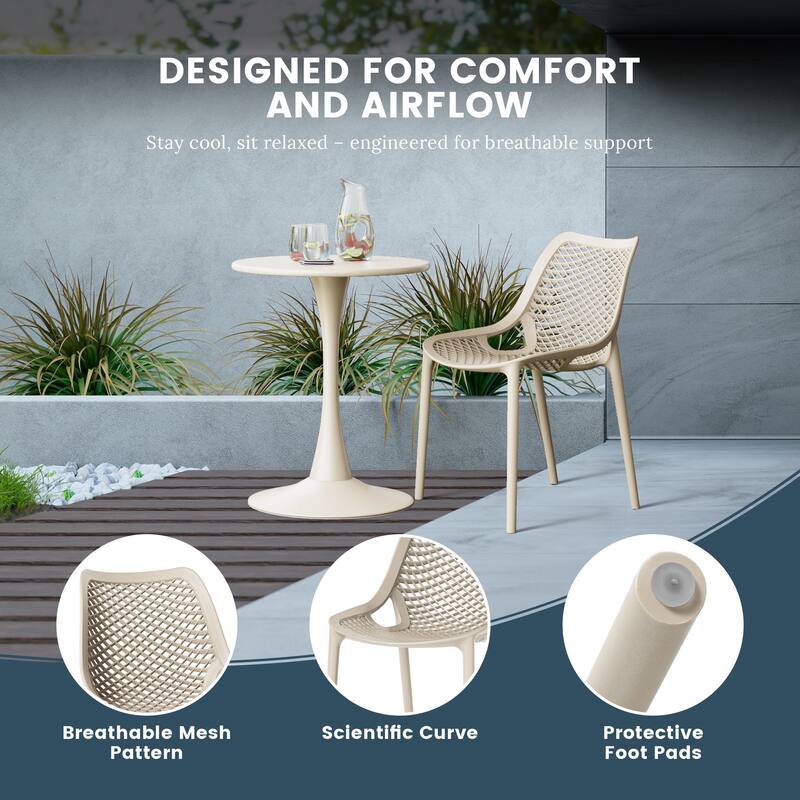 Frond and Form Outdoor Stacking Dining Side Chair (Set of 2)
