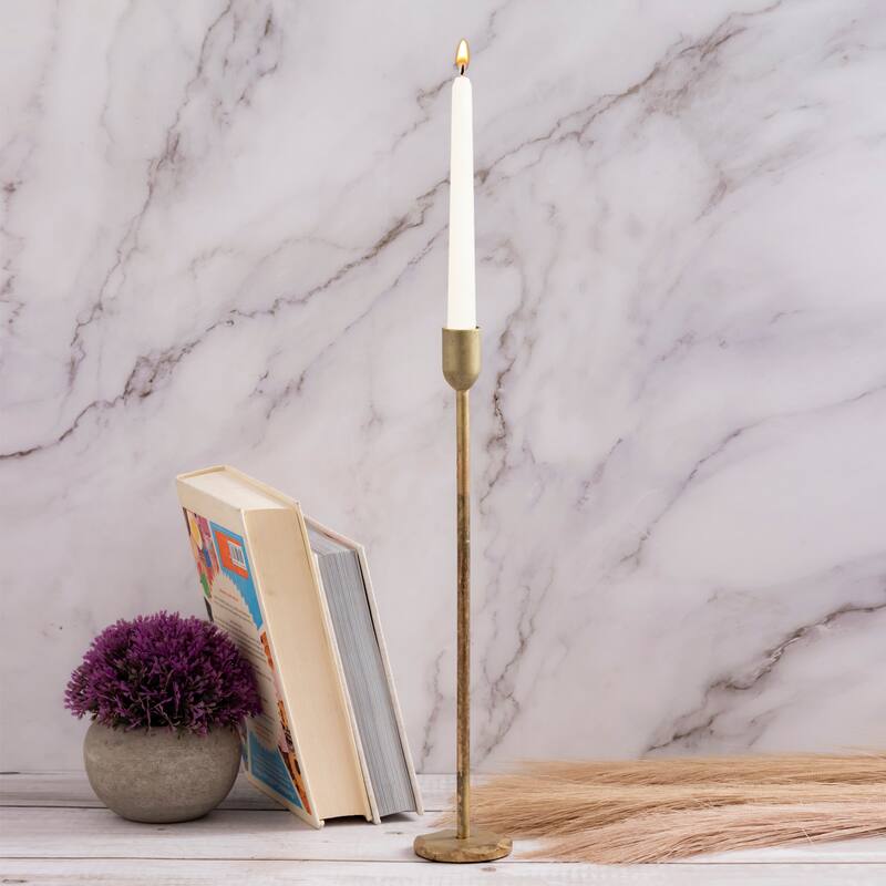 Candle Holder H 12" x Dia 2.25" Old Brass - OLD BRASS - OLD BRASS