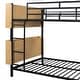 preview thumbnail 12 of 13, Full Over Full Metal Bunk Bed with Ladder & Storage Shelves, No Box Spring, Black