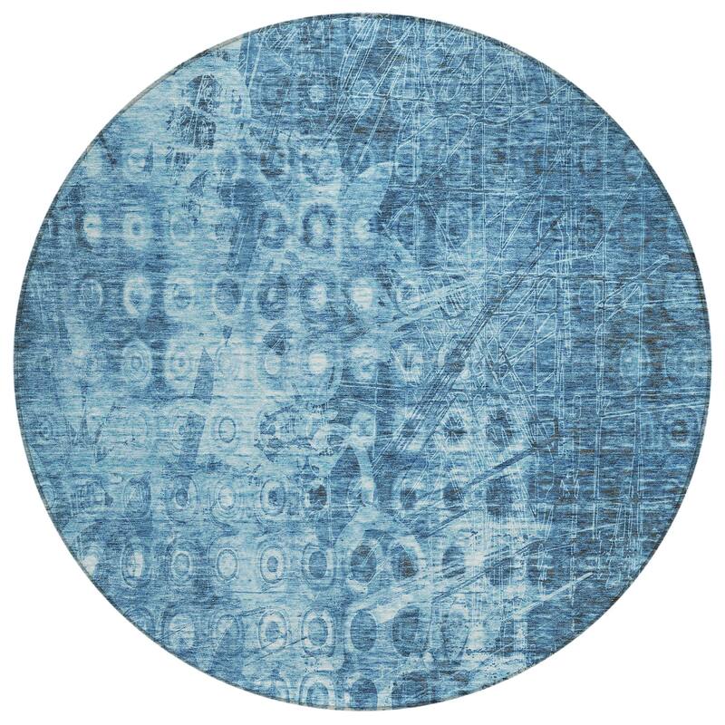 Machine Washable Indoor/ Outdoor Chantille Abstract Modern Rug