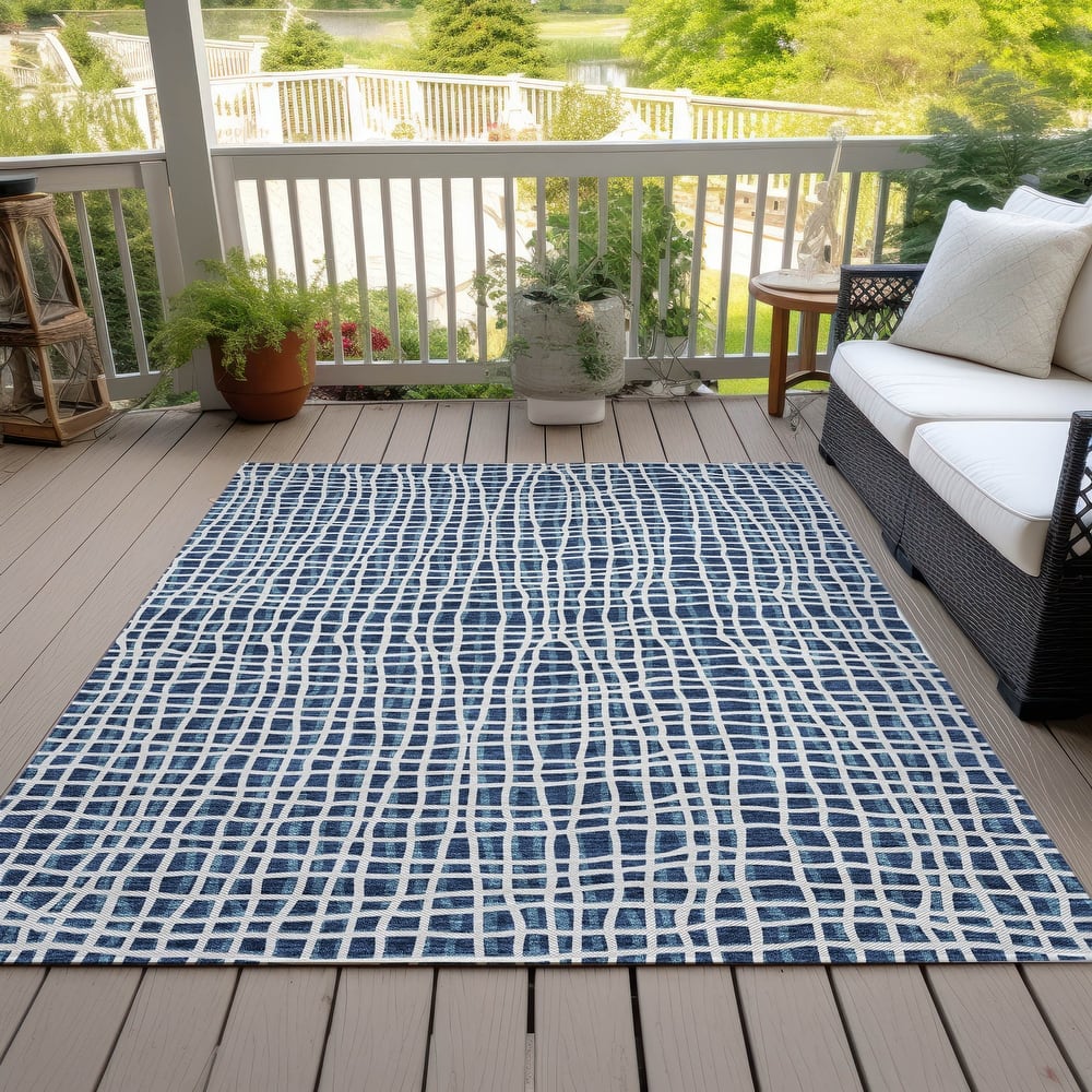 Machine Washable Indoor/ Outdoor Chantille Abstract Modern Rug